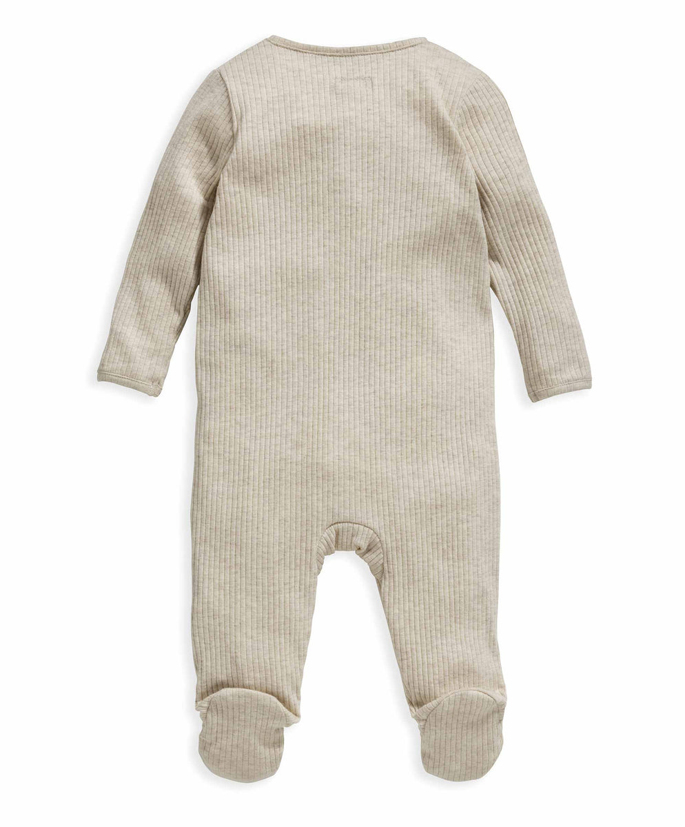 Organic Cotton Ribbed Sleepsuit - Oatmeal – Mamas & Papas IE