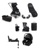 Bugaboo Dragonfly Ultimate 9 Piece Bundle with Maxi-Cosi Pebble 360 Pro&sup2; Car Seat & Base - Black