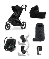 Cybex AVI Spin Pushchair Bundle with Cybex Aton B2 Car Seat & Base (7 Pieces) - Moon Black