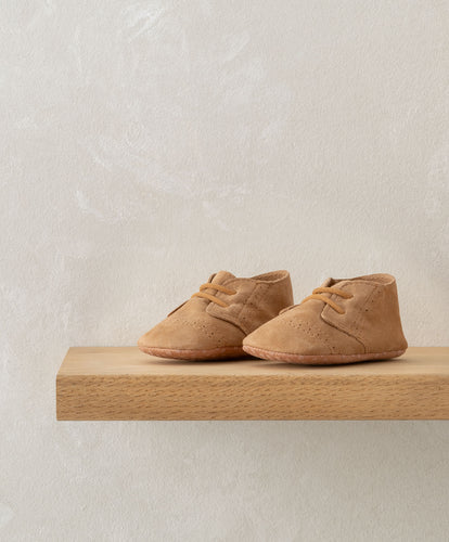 Suede Pram Shoes - Tan