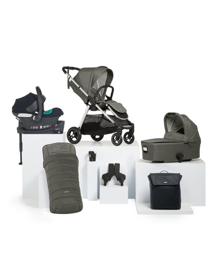 Flip XT³ Pushchair Complete Bundle with Cybex Aton B2 Car Seat & Base (7 Pieces) - Harbour Grey