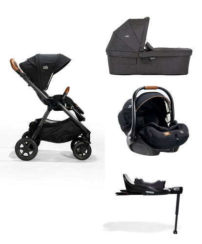 Joie Signature Finiti™ Pushchair Bundle with i-Level™ Recline Car Seat & Ramble Carrycot - Eclipse