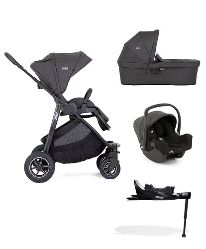 Joie Verstax Pushchair Bundle with i-Snug Carseat & Ramble Carrycot - Shale