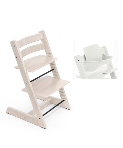 Tripp Trapp Highchair & Baby Set Bundle - White Wash