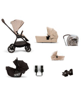 Nuna TRIV Next Urbn Pushchair Bundle with PIPA Urbn Car Seat & LYTL Carrycot (7 Pieces) - Biscotti