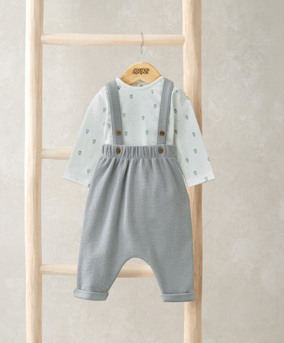 Hot Air Balloon Print Bodysuit & Dungaree Set