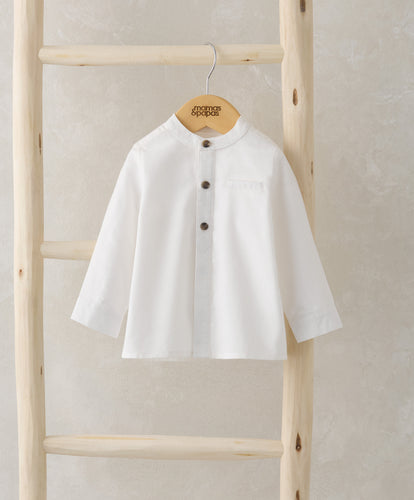 Grandad Collar Shirt - White