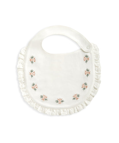 Floral Embroidered Bib