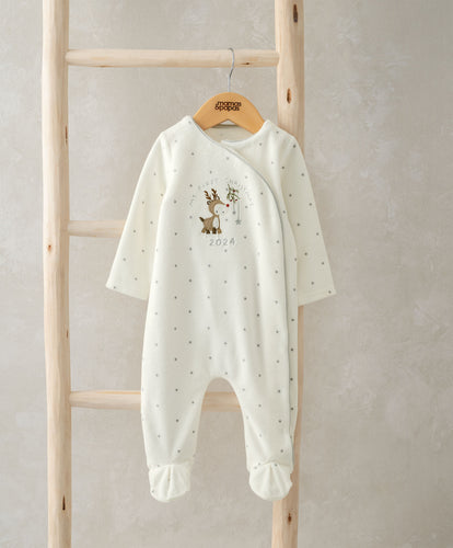 My First Christmas Sleepsuit - White