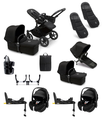 Bugaboo Pushchairs Bugaboo Donkey 5 Twin Pushchair Bundle with Maxi-Cosi Pebble 360 Pro² Car Seat & Base - Black