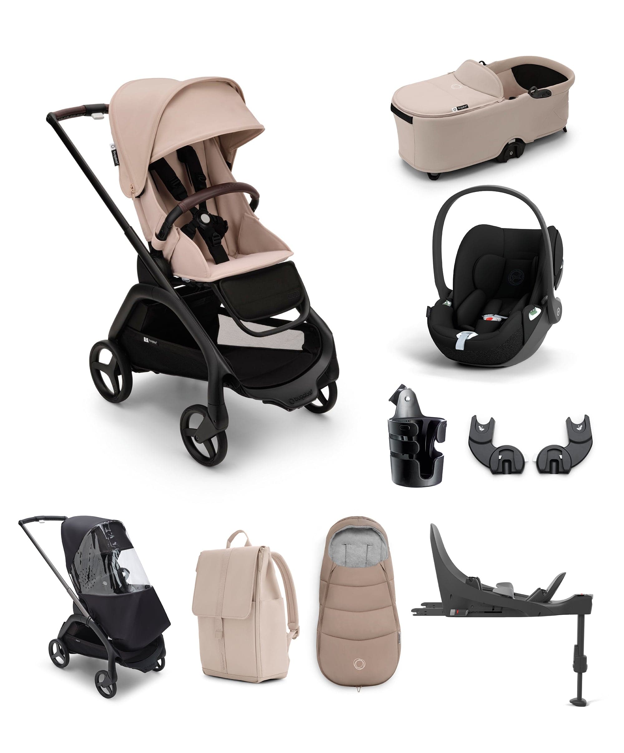 Bugaboo Dragonfly Essential Bundle with Cybex Cloud T Car Seat Base Mamas Papas IE