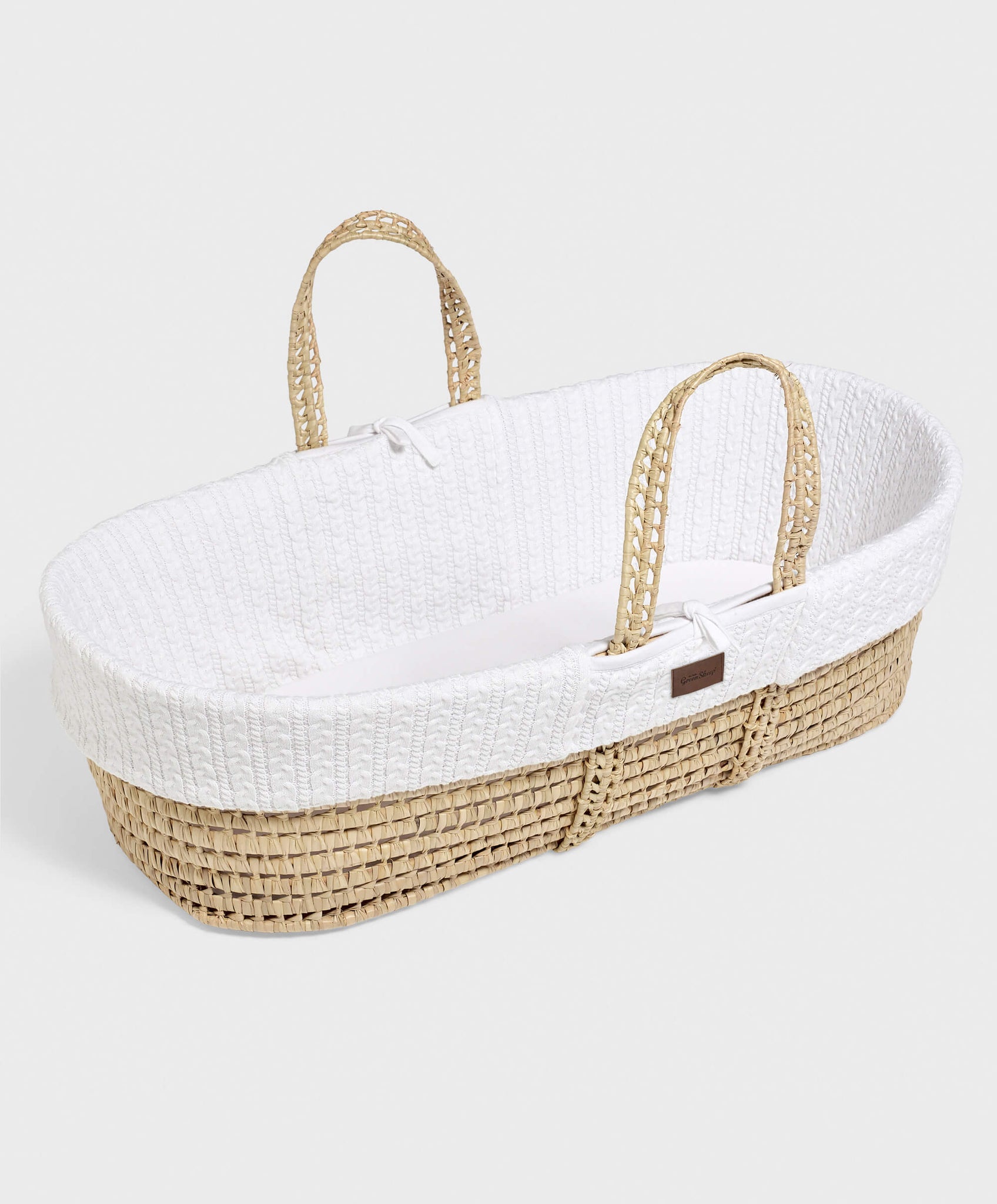 Little Green Sheep Knitted Moses Basket White Mamas Papas IE