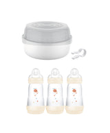 Mam Bottle Feeding MAM Microwave Steam Steriliser with Taupe 260ml Bottle Set