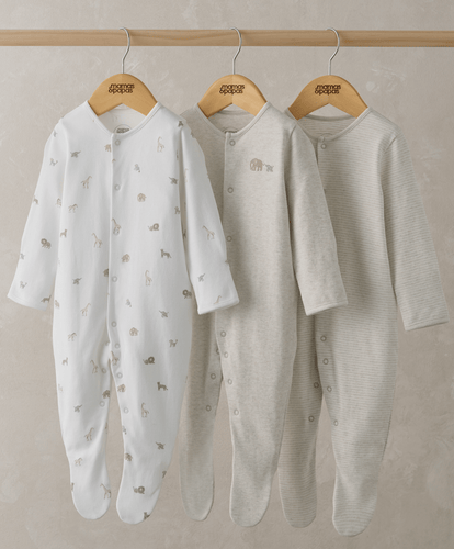 Mamas & Papas All-in-Ones & Bodysuits Born Wild Sleepsuits (Set of 3)