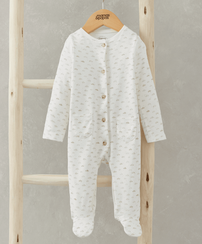 Mamas & Papas All-in-Ones & Bodysuits Cloud All In One Sleepsuit - White