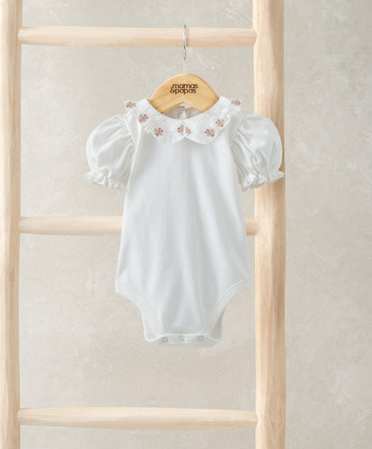 Mamas & Papas All-in-Ones & Bodysuits Embroidered Collar Bodysuit