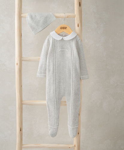 Mamas & Papas All-in-Ones & Bodysuits Knitted All in One & Hat  - White