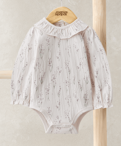 Mamas & Papas All-in-Ones & Bodysuits Lavender Print Bodysuit