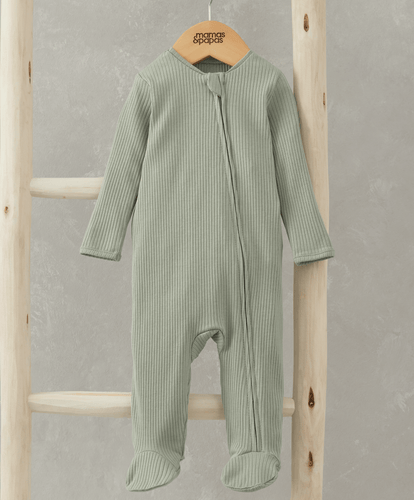 Mamas & Papas All-in-Ones & Bodysuits Organic All In One Sleepsuit - Sage Green
