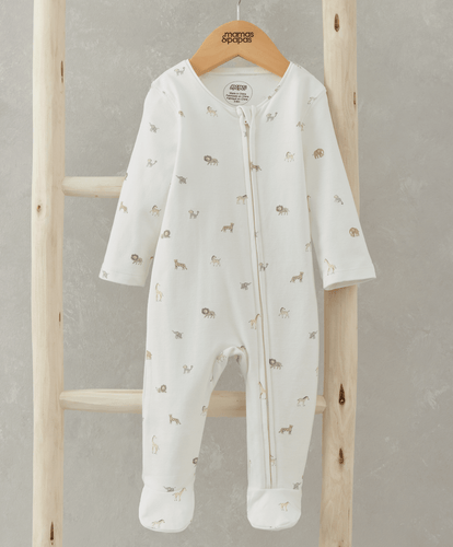 Mamas & Papas All-in-Ones & Bodysuits Safari Asymmetric Zip All-in-One