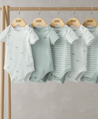 Mamas & Papas All-in-Ones & Bodysuits Whale Short Sleeve Bodysuits (Set of 5)