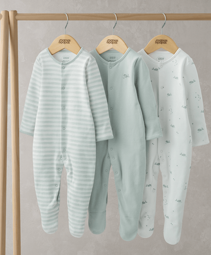 Mamas & Papas All-in-Ones & Bodysuits Whale Sleepsuits (Set of 3)