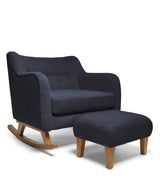 Mamas & Papas Cuddle Chairs Hilston Cuddle Chair & Footstool Set - Navy Woven