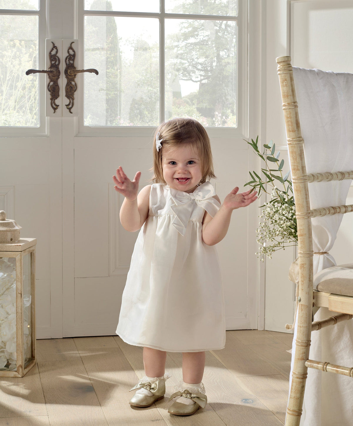 White Organza Bow Dress Mamas Papas IE