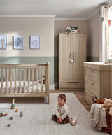 Mamas & Papas Furniture Sets Atlas 3 Piece Cotbed Range with Dresser Changer & Wardrobe - Light Oak