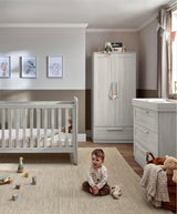 Mamas & Papas Furniture Sets Atlas 3 Piece Cotbed Range with Dresser Changer & Wardrobe - Nimbus White