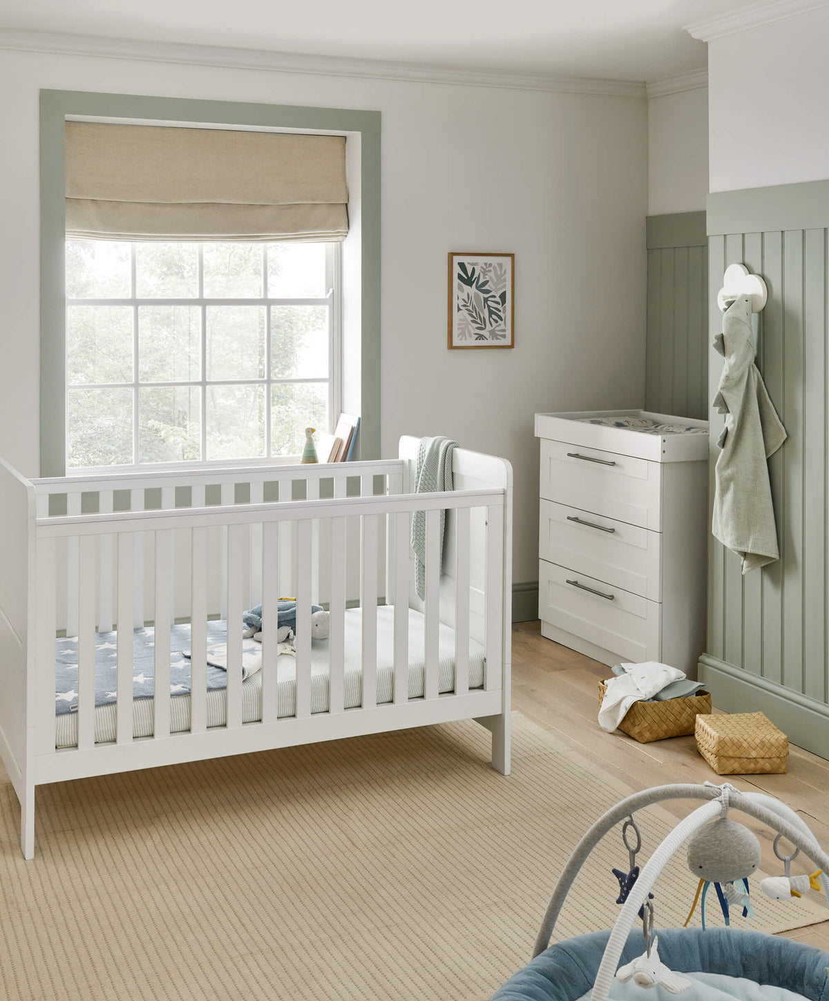 Grey and white cot bed bedding best sale