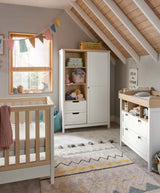 Mamas & Papas Furniture Sets Harwell 3 Piece Cotbed Range with Dresser Changer & Wardrobe - White