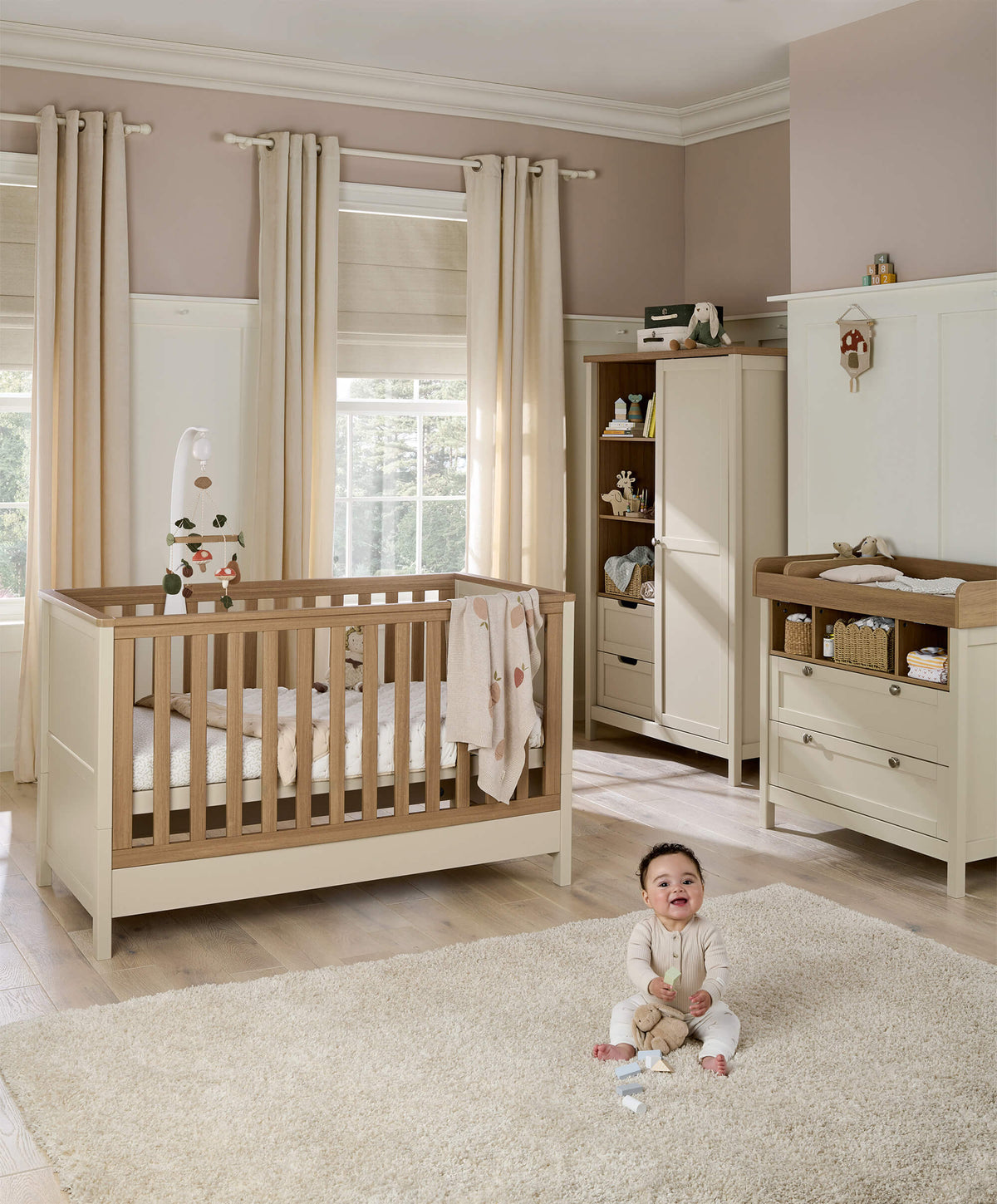 Baby cot and store dresser