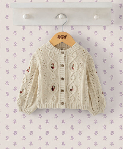 Mamas & Papas Jumpers & Knitwear Laura Ashley Embroidered Floral Cardigan