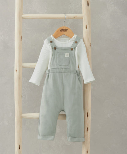 Mamas & Papas Outfits & Sets Bodysuit & Jersey Dungarees Outfit Set - Green