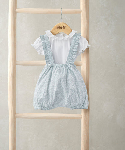 Mamas & Papas Outfits & Sets Frill Collar Bodysuit & Floral Bloomer Set (2 Pieces) - Green