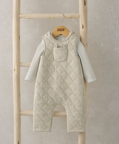 Mamas & Papas Outfits & Sets Quilted Dungarees & Bodysuit Set - Sand