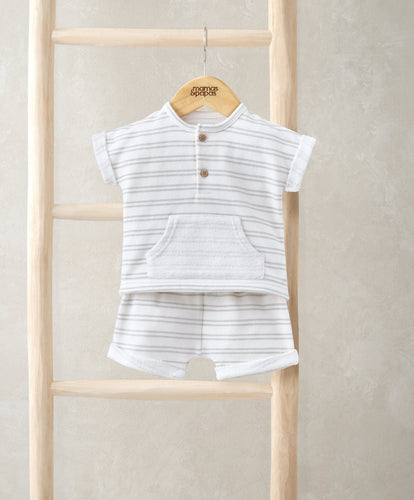 Mamas & Papas Outfits & Sets Slouchy T-Shirt & Shorts Set (2 Pieces) - Stripe Print