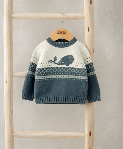 Mamas & Papas Outfits & Sets Whale Knitted Jumper