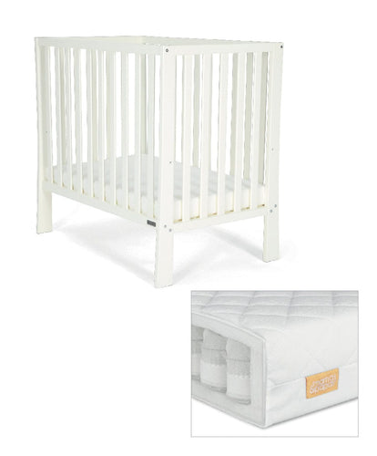 Petite Cot & Pocket Spring Mattress Bundle – White