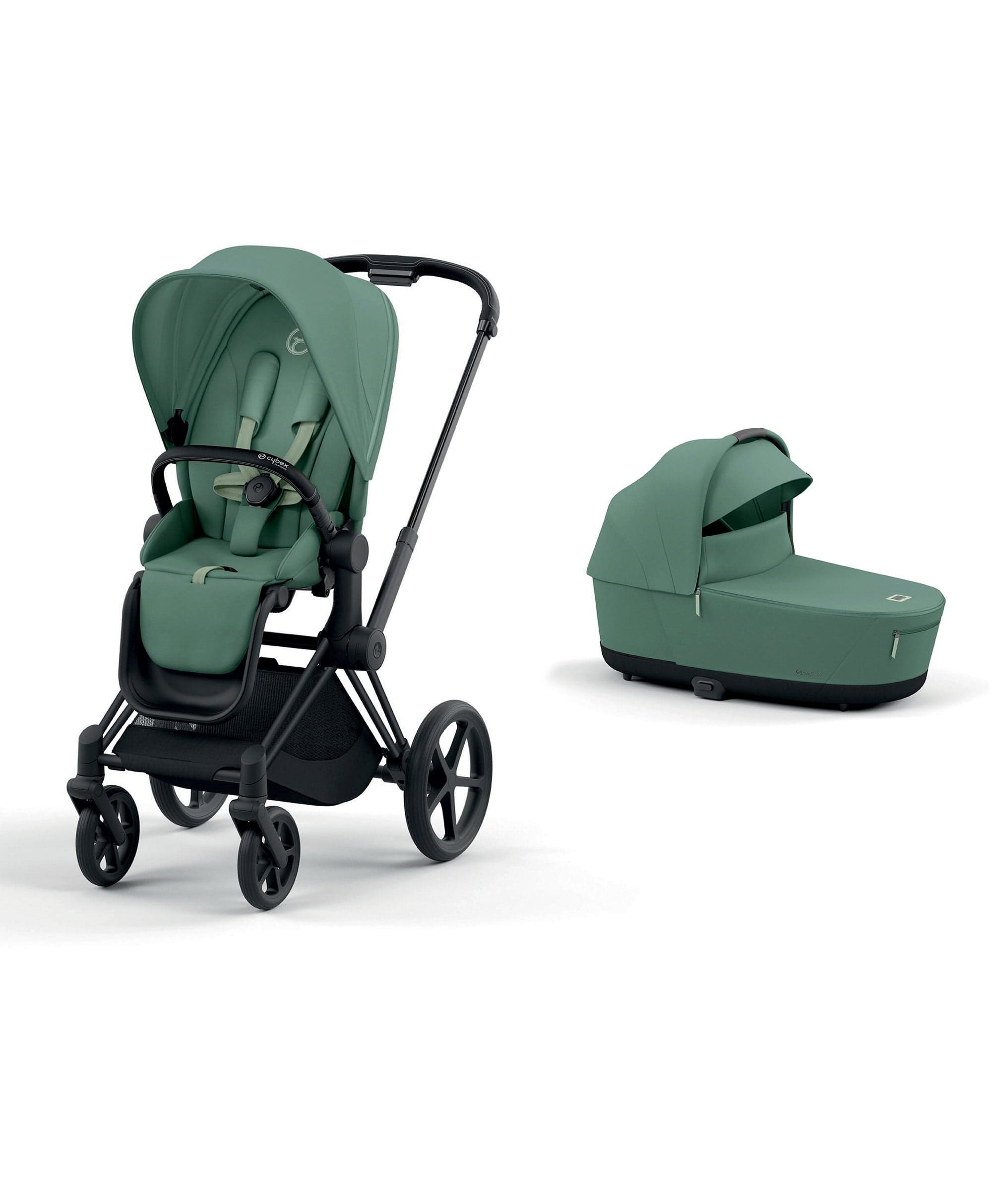 Cybex Priam 3 Piece Pushchai Bundle Leaf Green Matt Black