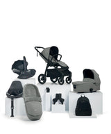 Ocarro Pushchair Complete Bundle with Cybex Cloud T Car Seat & Base (8 Pieces) - Flint Grey