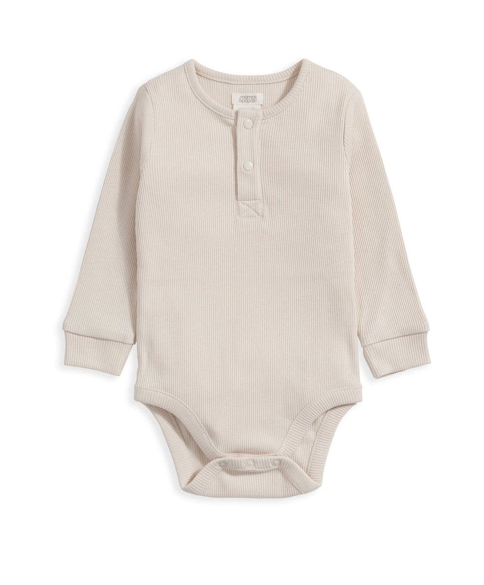 Ribbed Bodysuit - Taupe – Mamas & Papas IE