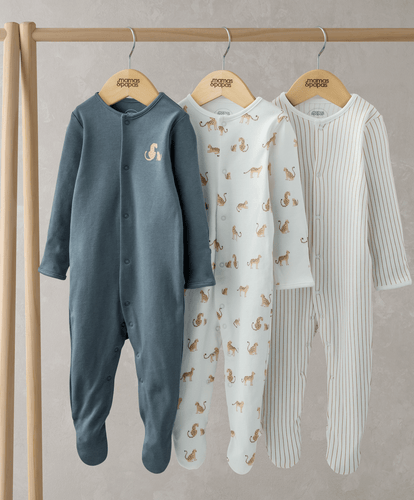 Mamas & Papas Sleepsuits Leopard Sleepsuits (Set of 3)