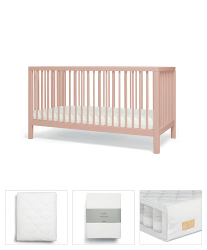 Mamas & Papas Solo Cotbed 4 Piece Starter Bundle - Blush