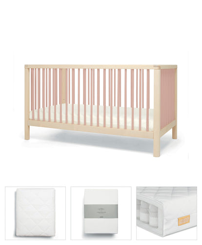 Mamas & Papas Solo Cotbed 4 Piece Starter Bundle - Blush/Natural