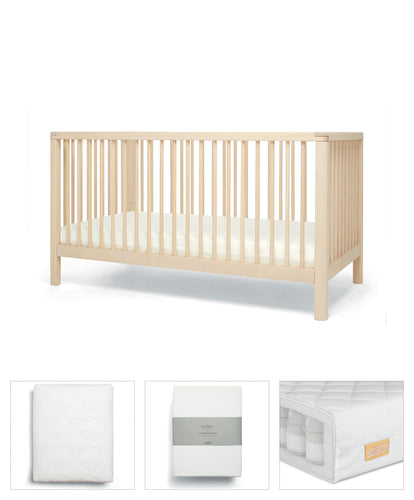 Mamas & Papas Solo Cotbed 4 Piece Starter Bundle - Natural