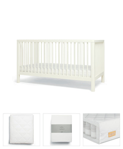 Mamas & Papas Solo Cotbed 4 Piece Starter Bundle - White