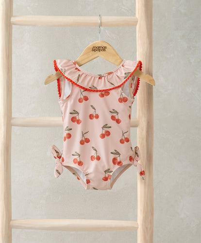 Mamas & Papas Swimwear Cherry All Over Print Swimsuit