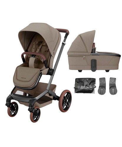 Maxi Cosi Pushchairs Maxi-Cosi Fame Puschair & Carrycot - Truffle with Brown Wheels